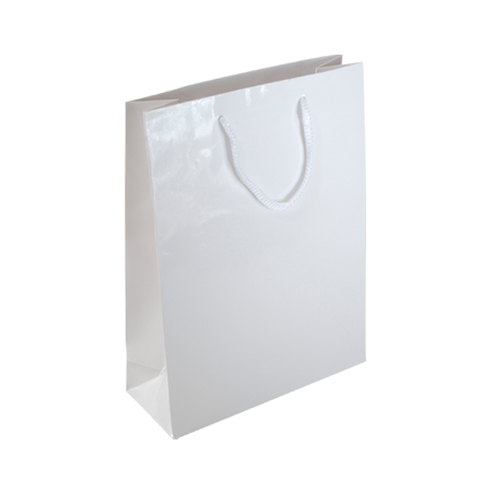 PWH81MG - Medium White Gloss Laminated Paper Bags